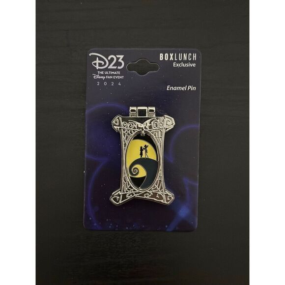Disney D23 Nightmare Before Christmas Jack & Sally Hinge Enamel Pin Exclusive - Picture 1 of 4